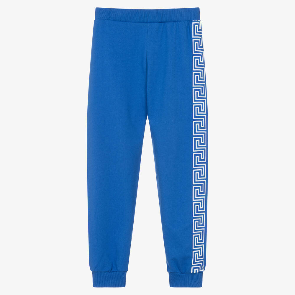 Versace - Blaue Greca Baumwoll-Jogginghose | Childrensalon