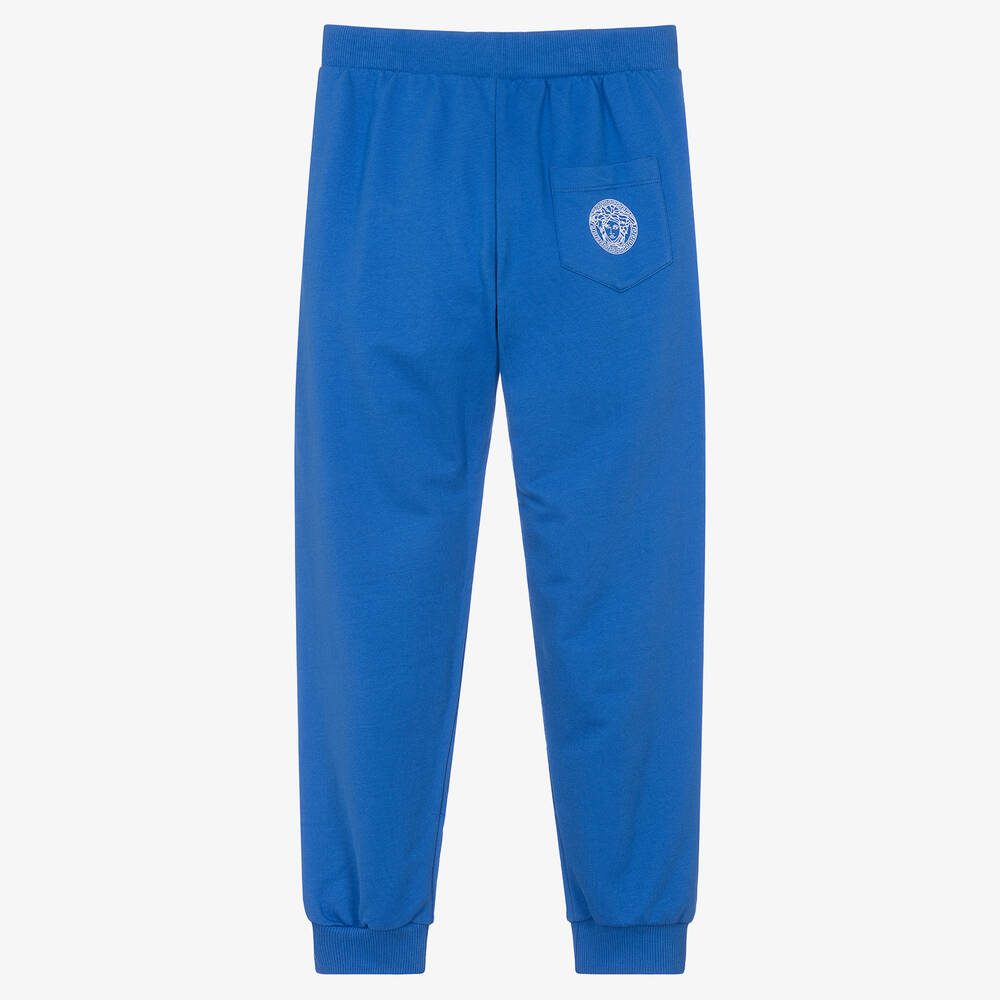 Versace Jogging bleu Greca Ado garcon Childrensalon Outlet