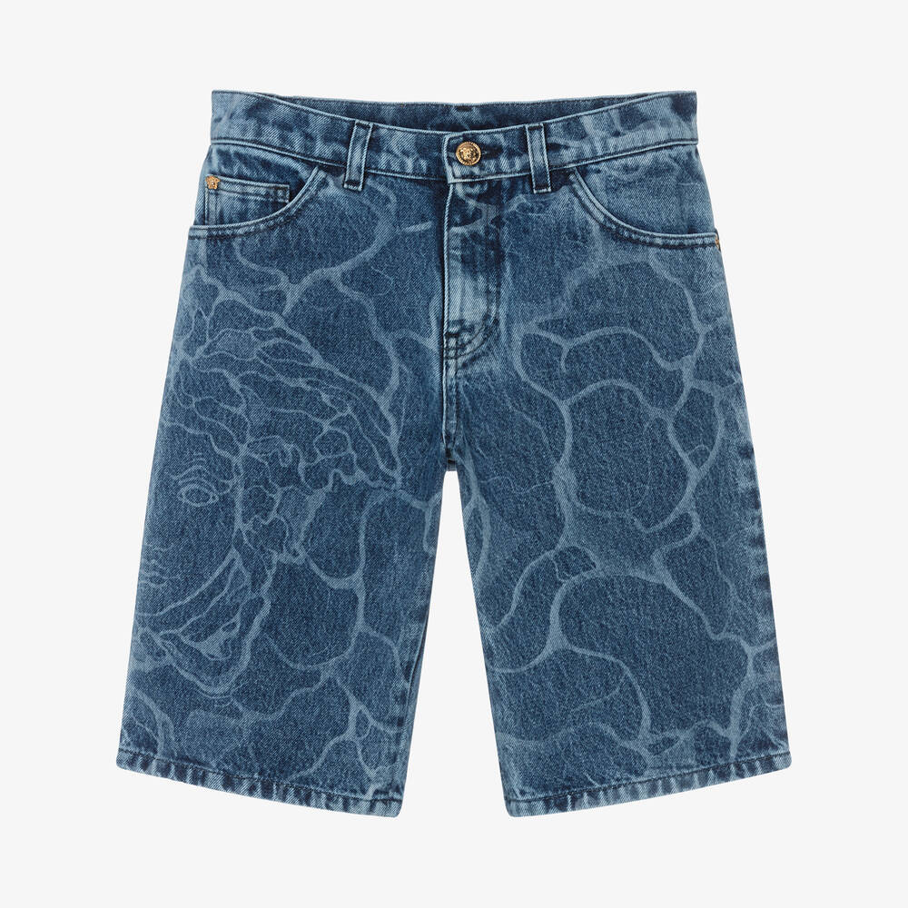 Versace - Teen Boys Blue Denim Shorts | Childrensalon