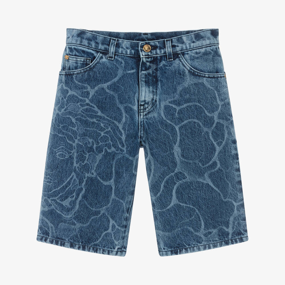 Versace-Teen Boys Blue Denim Shorts | Childrensalon Outlet