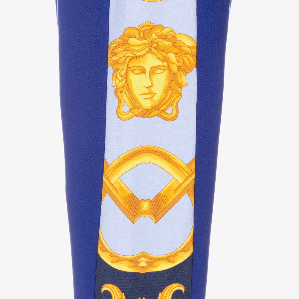 Versace-جوغرز تينز ولادي قطن لون أزرق بطبعة الباروك | Childrensalon Outlet