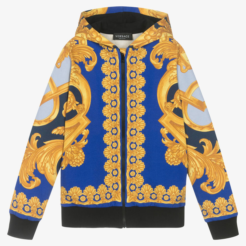 Versace - Teen Barocco Jacke in Blau und Gold | Childrensalon