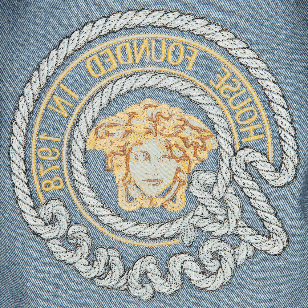 Versace-Teen Boys Blue Medusa Denim Jacket | Childrensalon Outlet