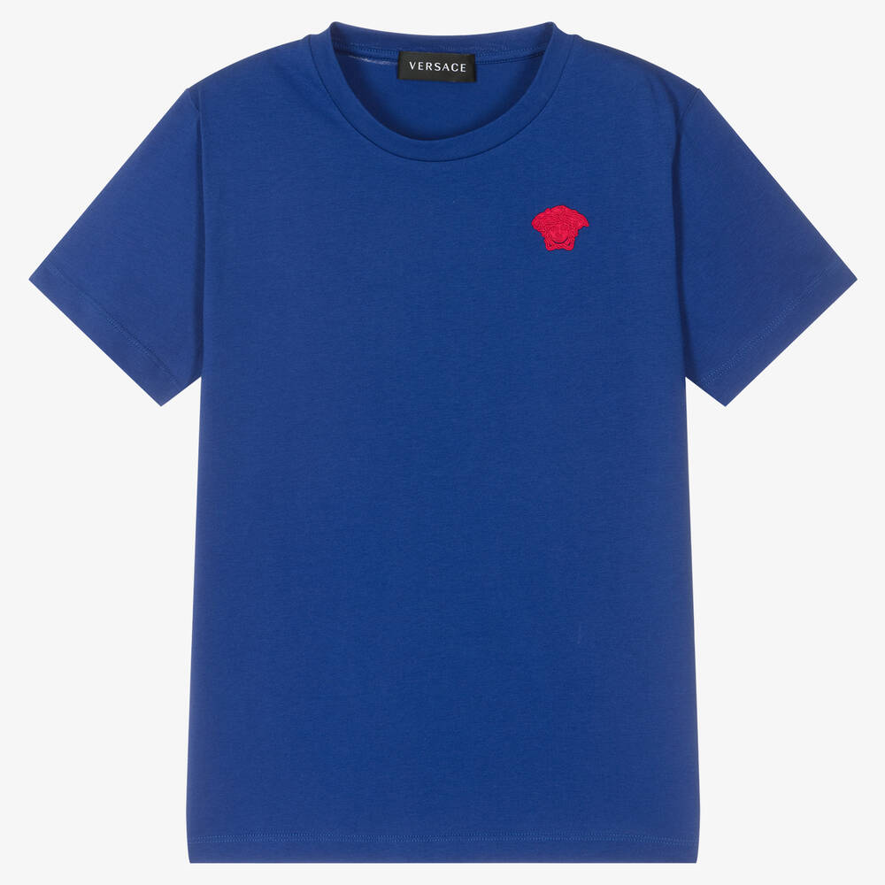 Versace - T-shirt bleu Medusa ado garçon | Childrensalon