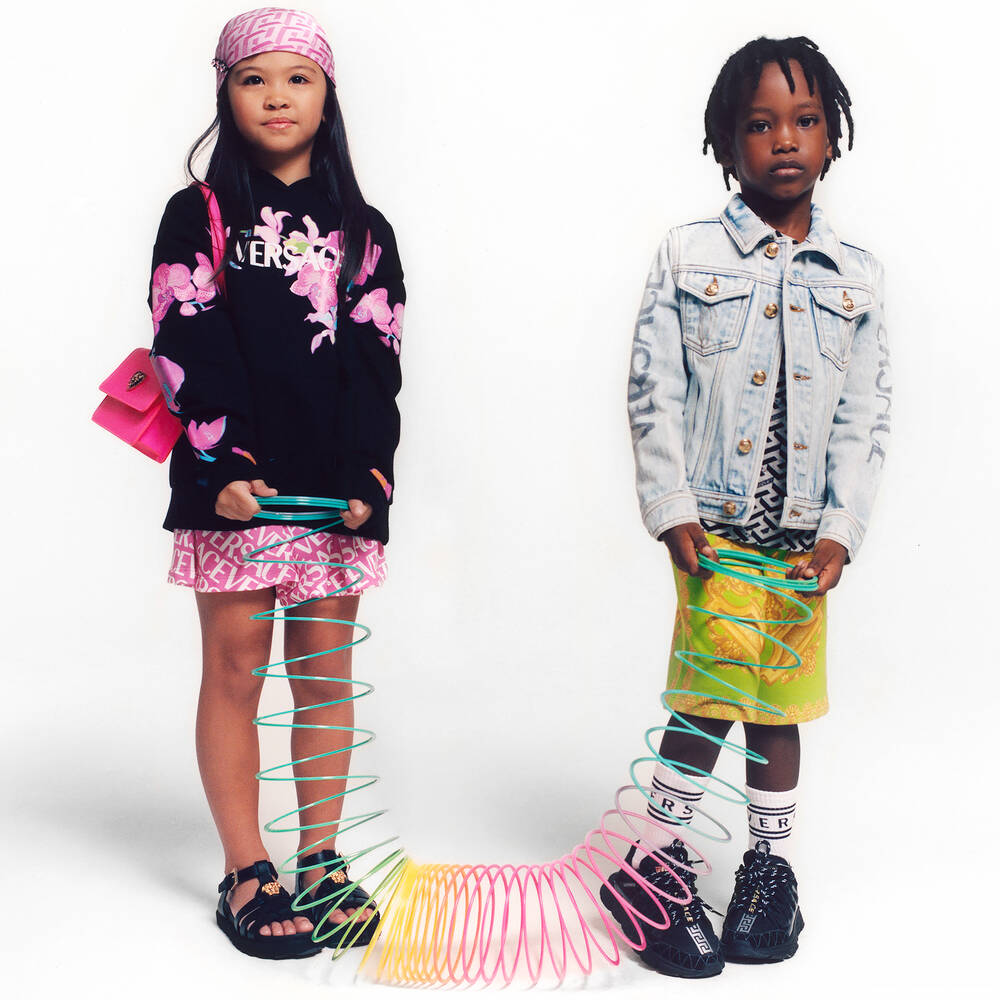 Versace-Зеленые шорты с принтом Barocco для подростков | Childrensalon Outlet