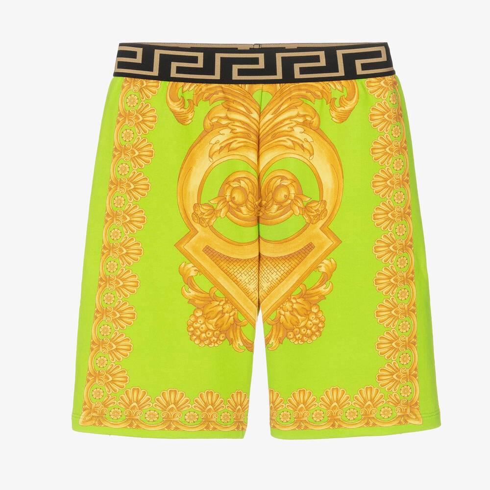 Versace - Teen Boys Green Barocco Shorts | Childrensalon