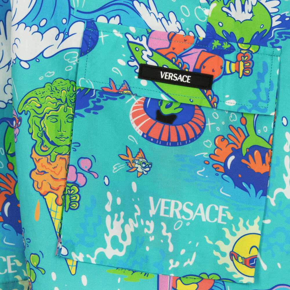 Versace-Зеленые шорты для подростков | Childrensalon Outlet