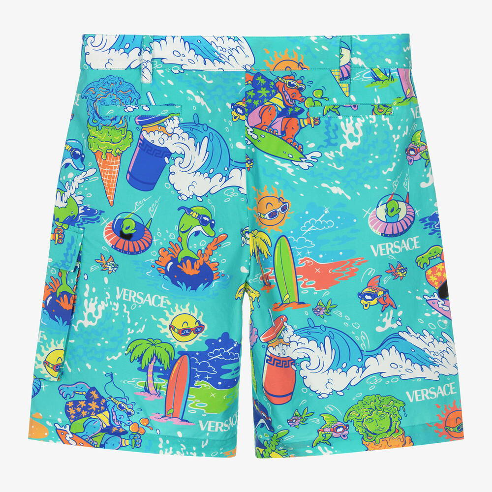 Versace-Зеленые шорты для подростков | Childrensalon Outlet