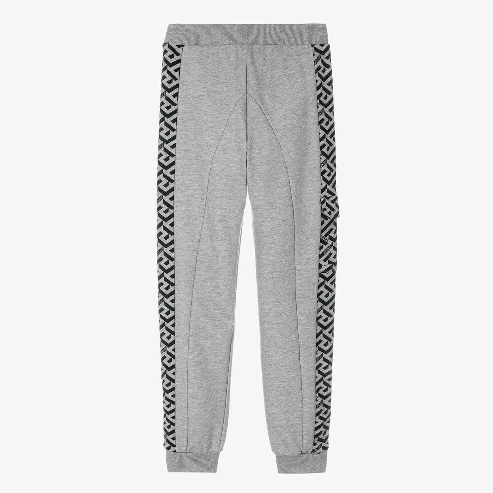 Versace-جوغرز تينز ولادي قطن لون رمادي داكن | Childrensalon Outlet