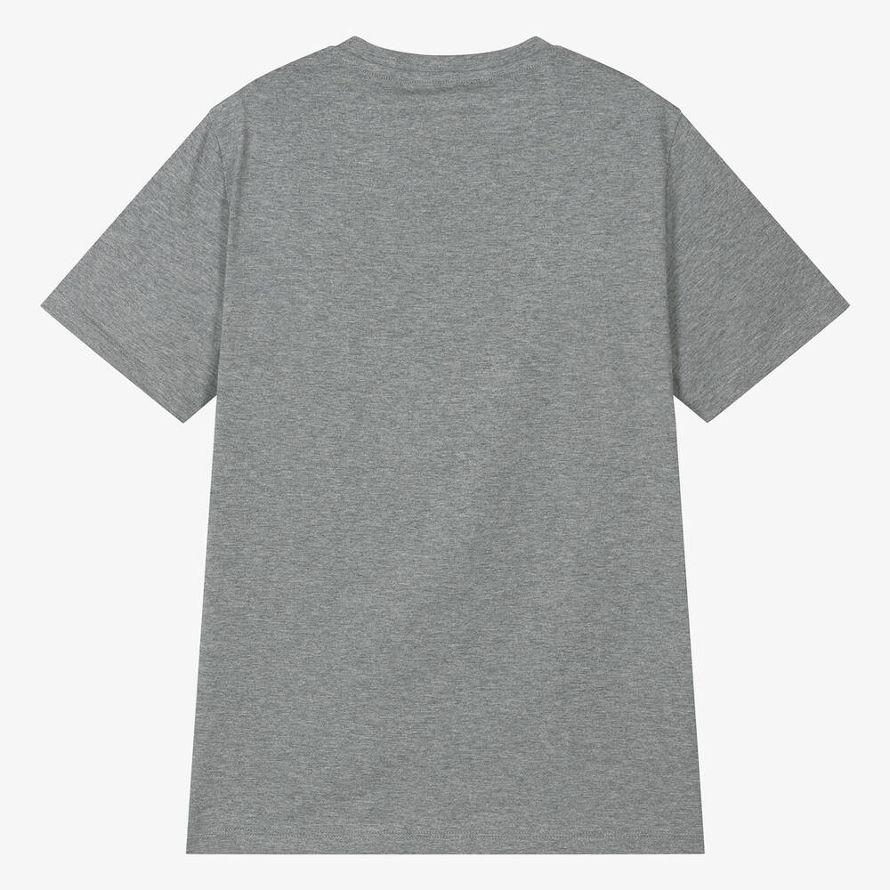 Versace-Серая футболка из меланжевой ткани | Childrensalon Outlet