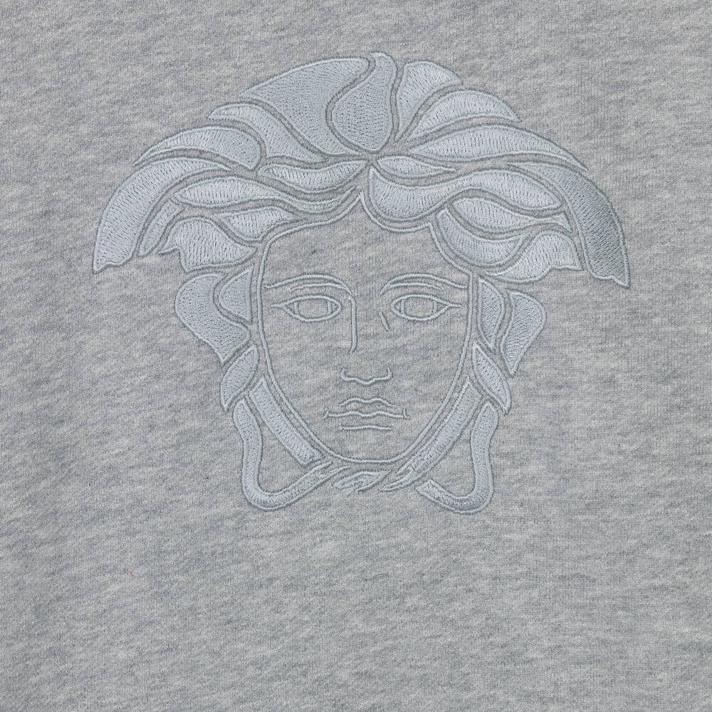 Versace-Teen Boys Grey Marl Cotton Hoodie | Childrensalon Outlet