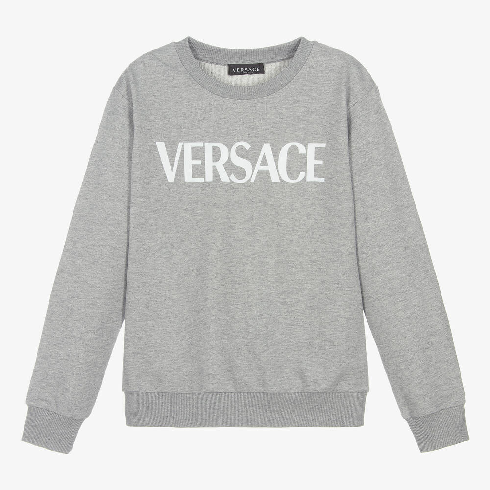 Versace - Серый свитшот для мальчиков-подростков | Childrensalon