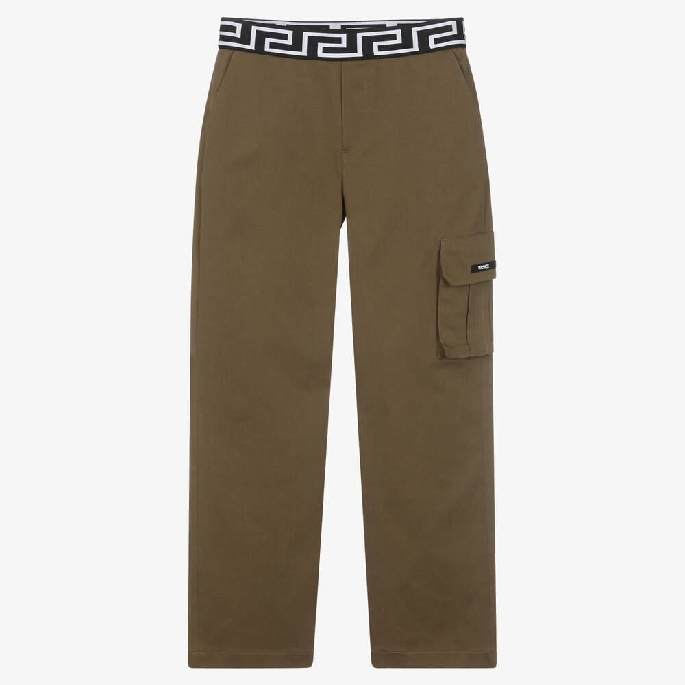 Versace - Khakigrüne Teen Greca Hose | Childrensalon