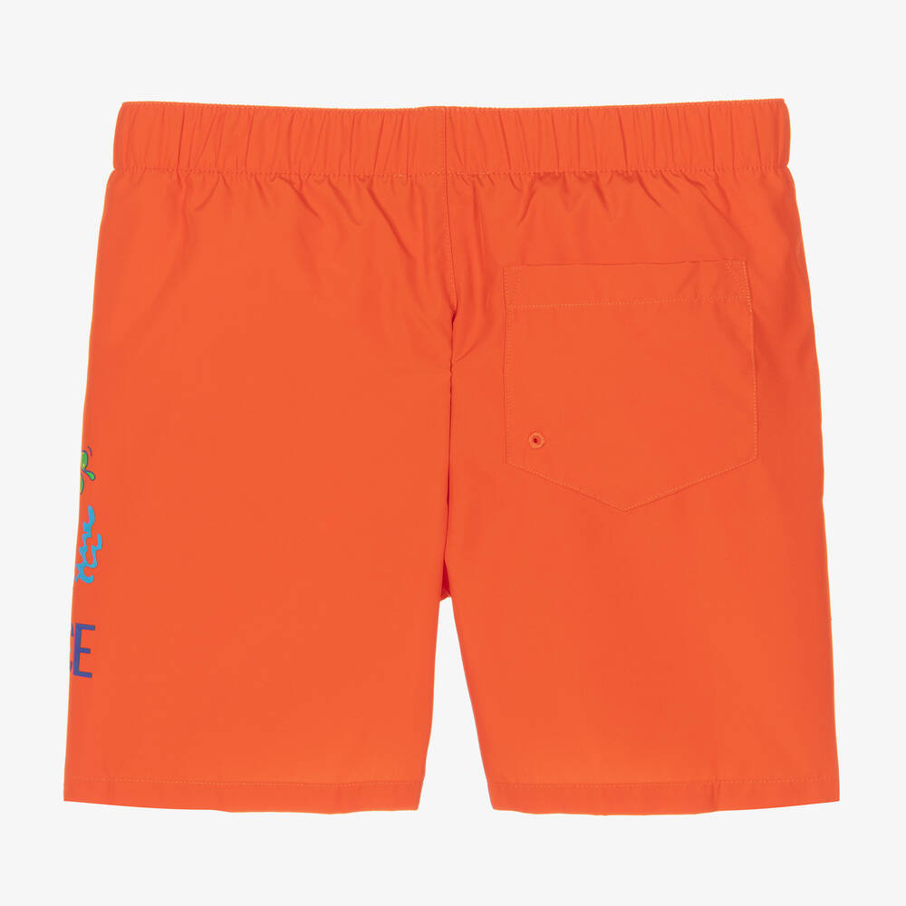 Versace-شورت سباحة تينز ولادي لون برتقالي | Childrensalon Outlet