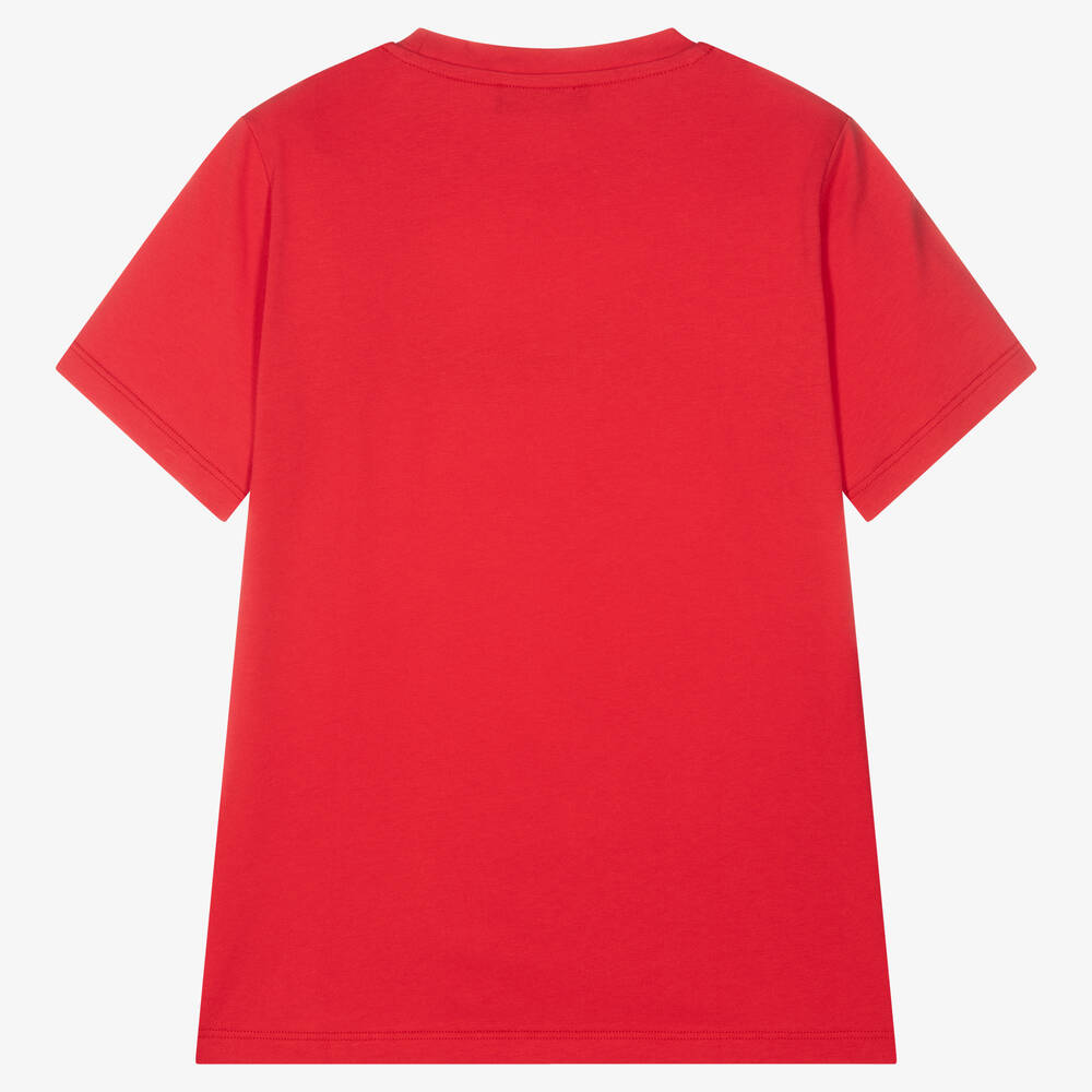 Versace-تيشيرت تينز ولادي قطن لون أحمر | Childrensalon Outlet