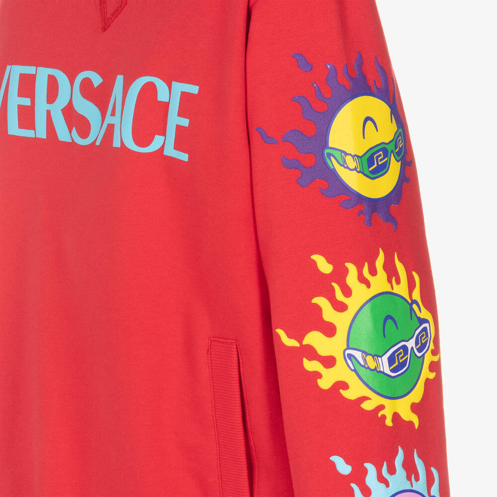 Versace Teen Boys Red Medusa Sunnies Sweatshirt Childrensalon Outlet