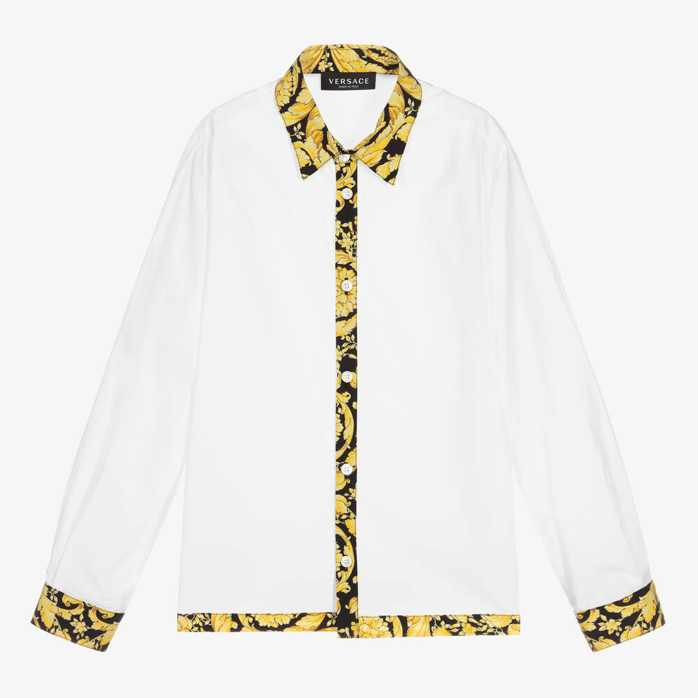 Versace - Teen Boys White Barocco Shirt | Childrensalon