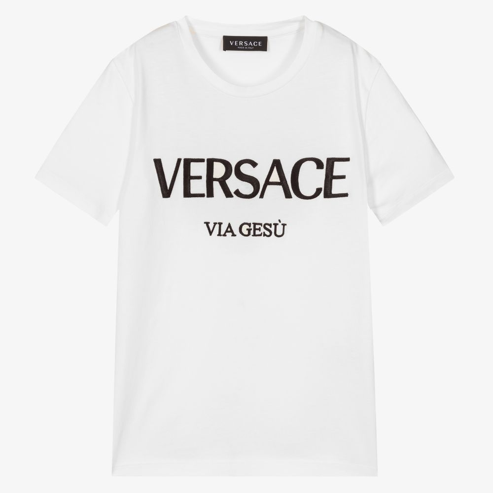 Versace - T-shirt blanc coton Ado garçon | Childrensalon