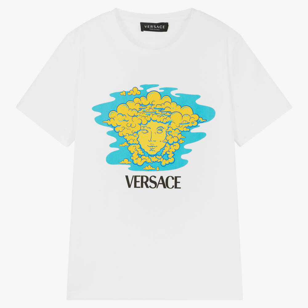 Versace - Teen Boys White Medusa Logo T-Shirt | Childrensalon