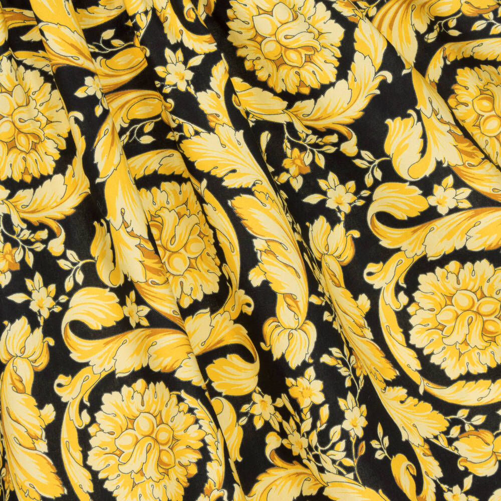Versace-Teen Girls Black & Gold Barocco Dress | Childrensalon Outlet