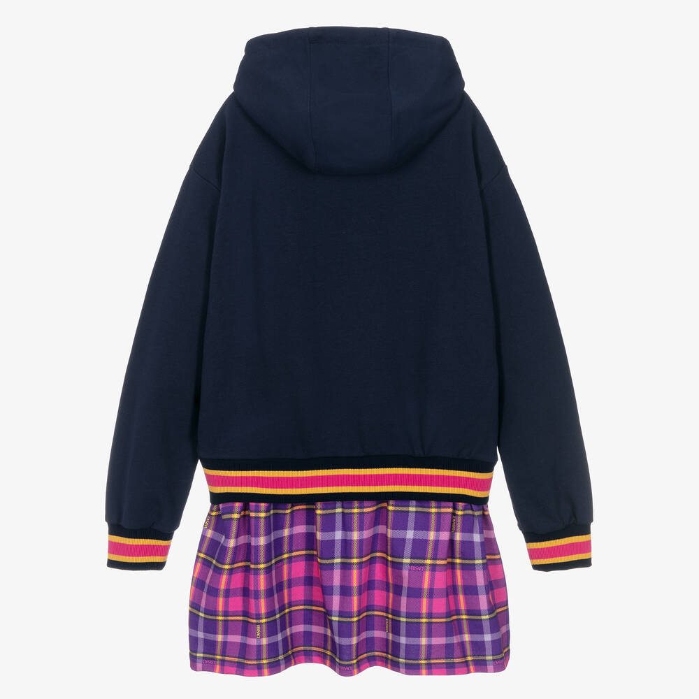 Versace-فستان تينز بناتي قطن تارتان لون كحلي | Childrensalon Outlet