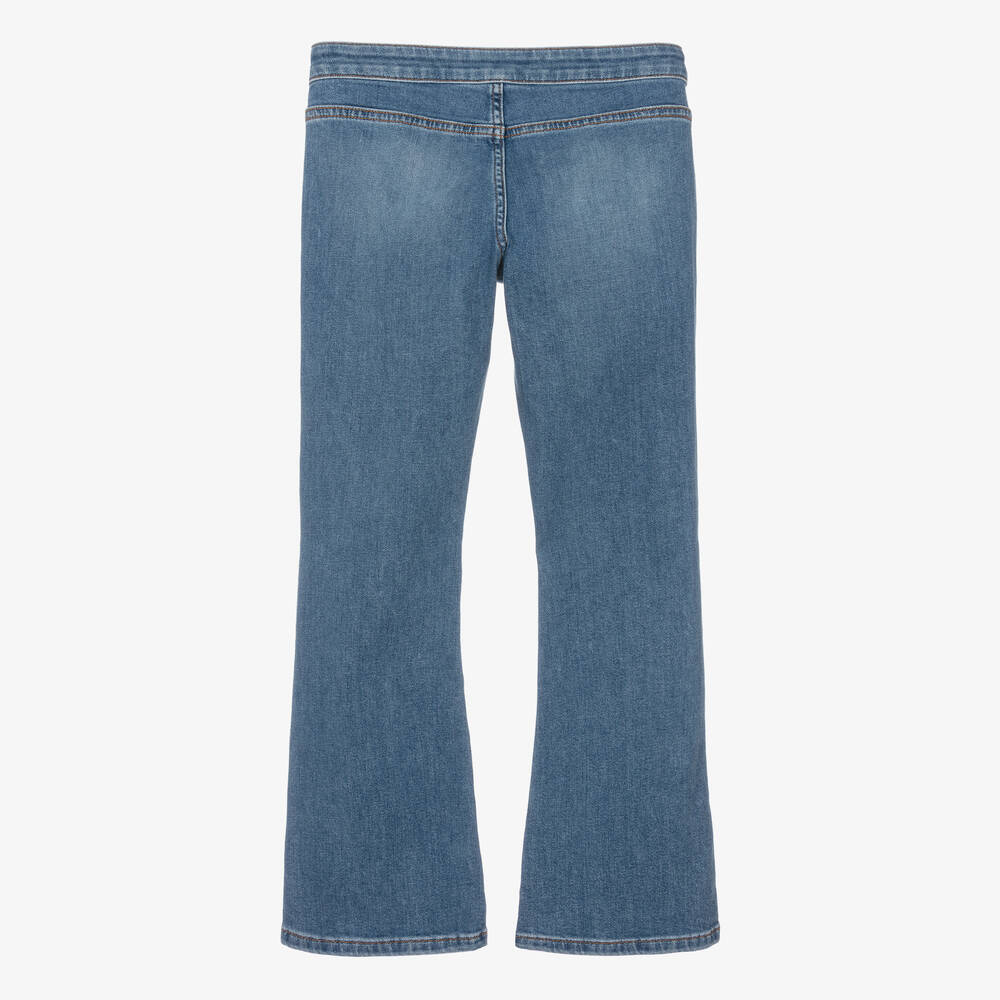 Versace-Синие джинсы-клеш для девочек-подростков | Childrensalon Outlet