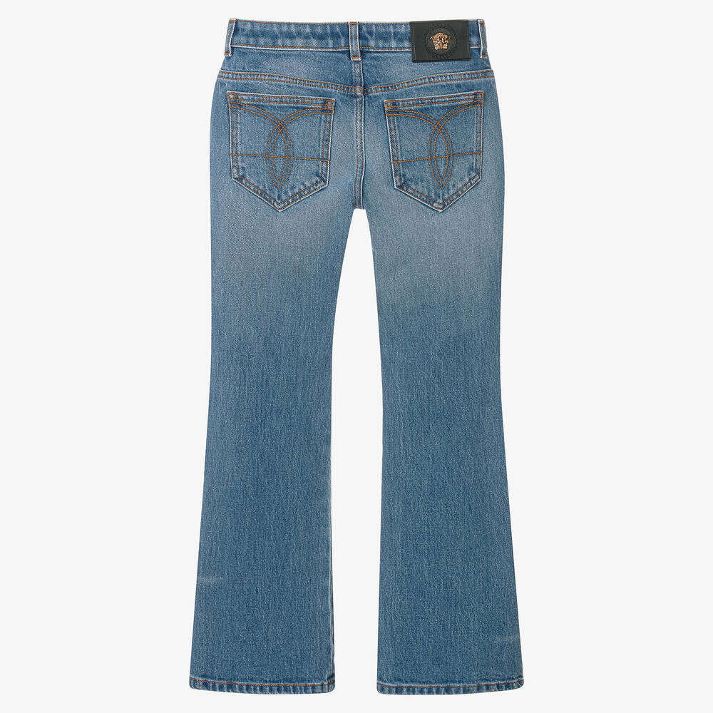 Versace-Синие джинсы-клеш для девочек | Childrensalon Outlet