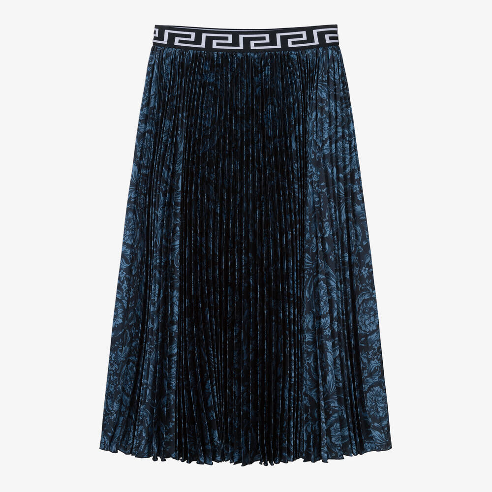 Teen Girls Blue Pleated Barocco Skirt