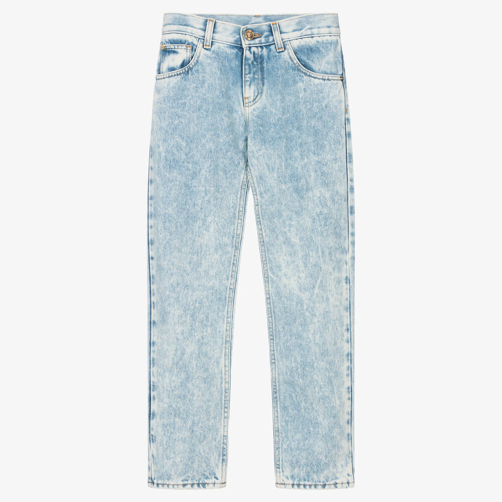 Versace - Jean bleu délavé en denim Ado fille | Childrensalon