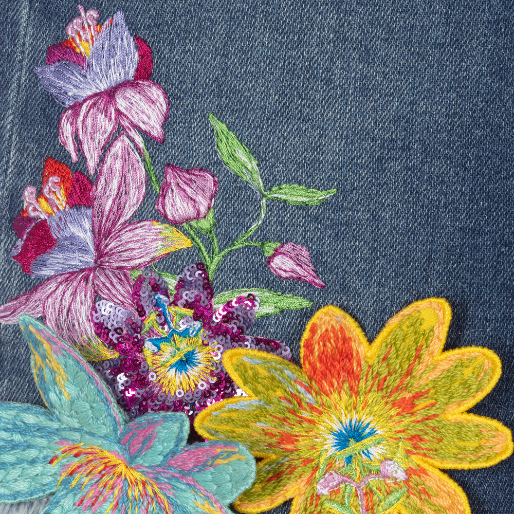 Versace-Teen Girls Floral Denim Shorts | Childrensalon Outlet