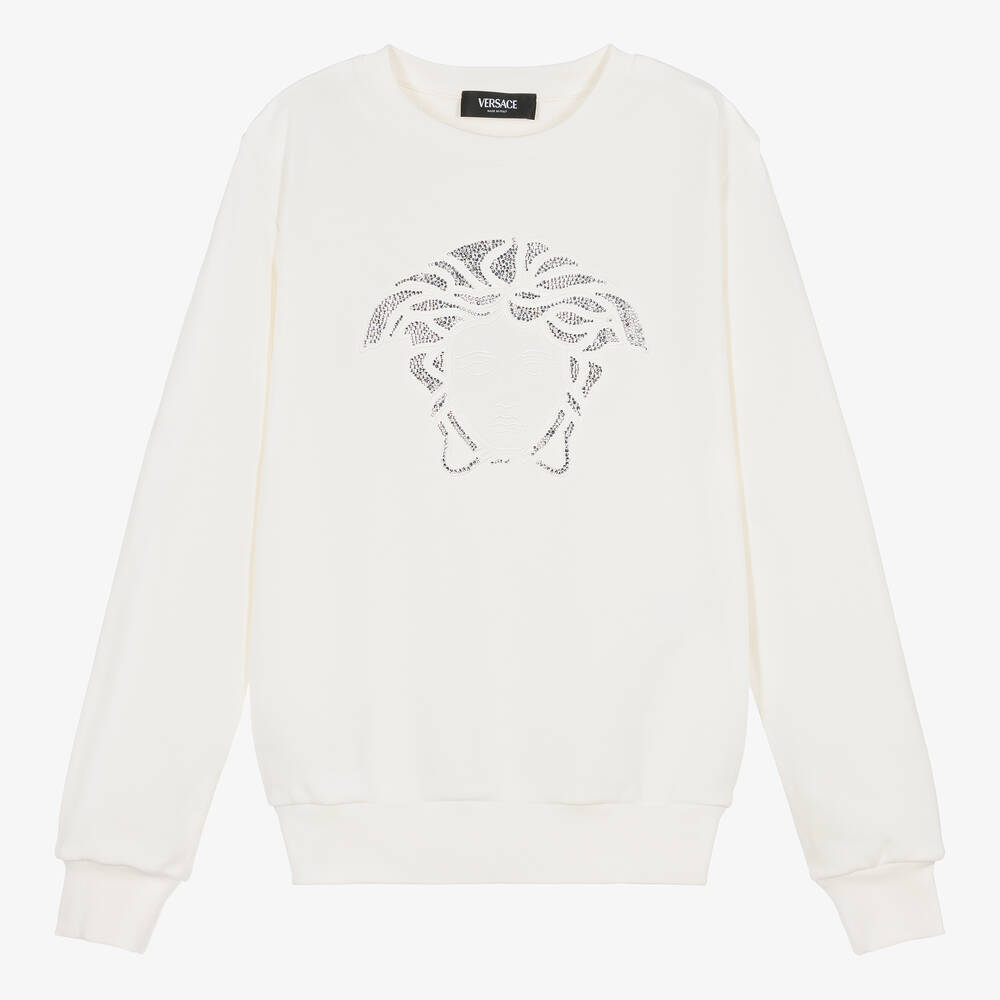 Versace-Teen Girls Ivory Cotton Sweatshirt | Childrensalon Outlet