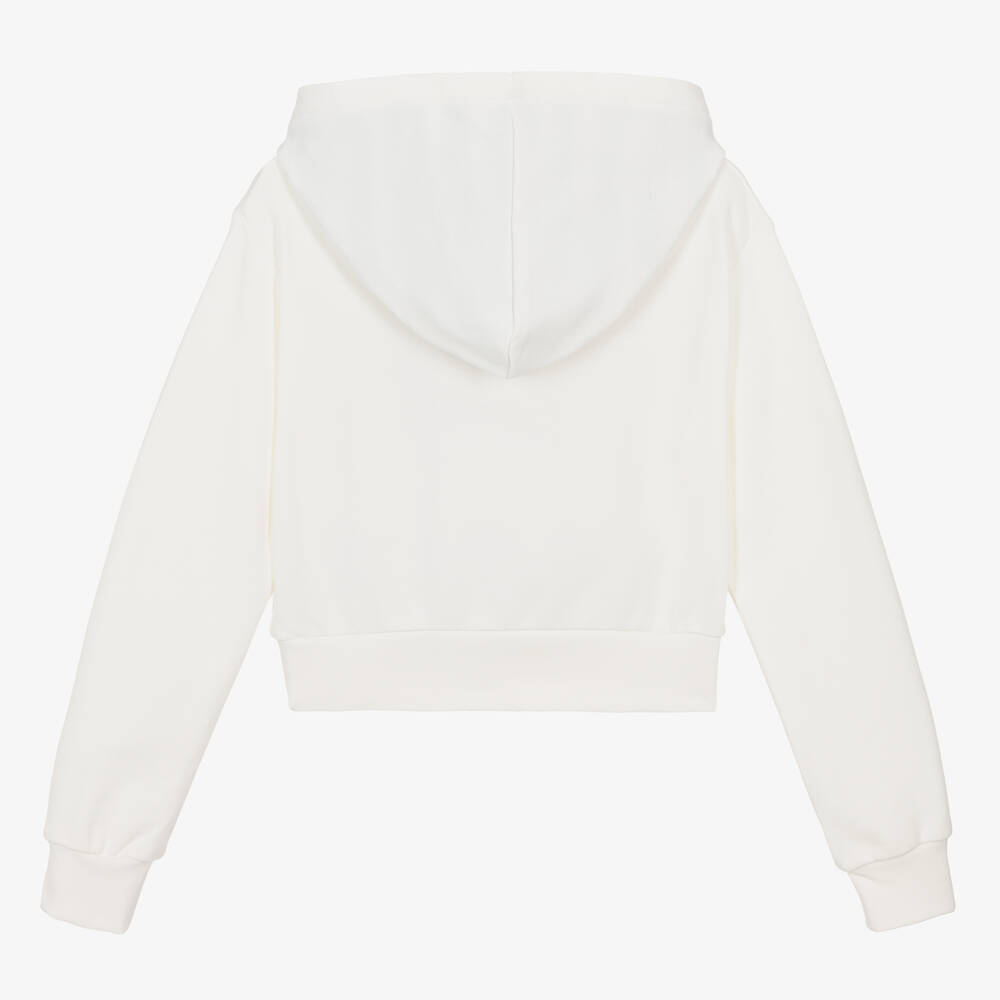 Versace-Кремовая хлопковая худи с сердцем для девочек-подростков | Childrensalon Outlet