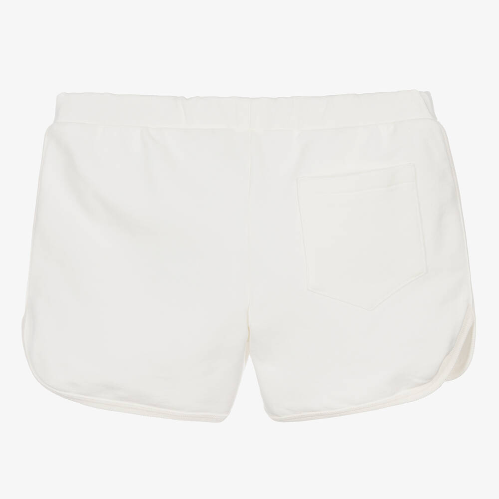 Versace-شورت بطبعة قلب قطن لون عاجي للمراهقات | Childrensalon Outlet