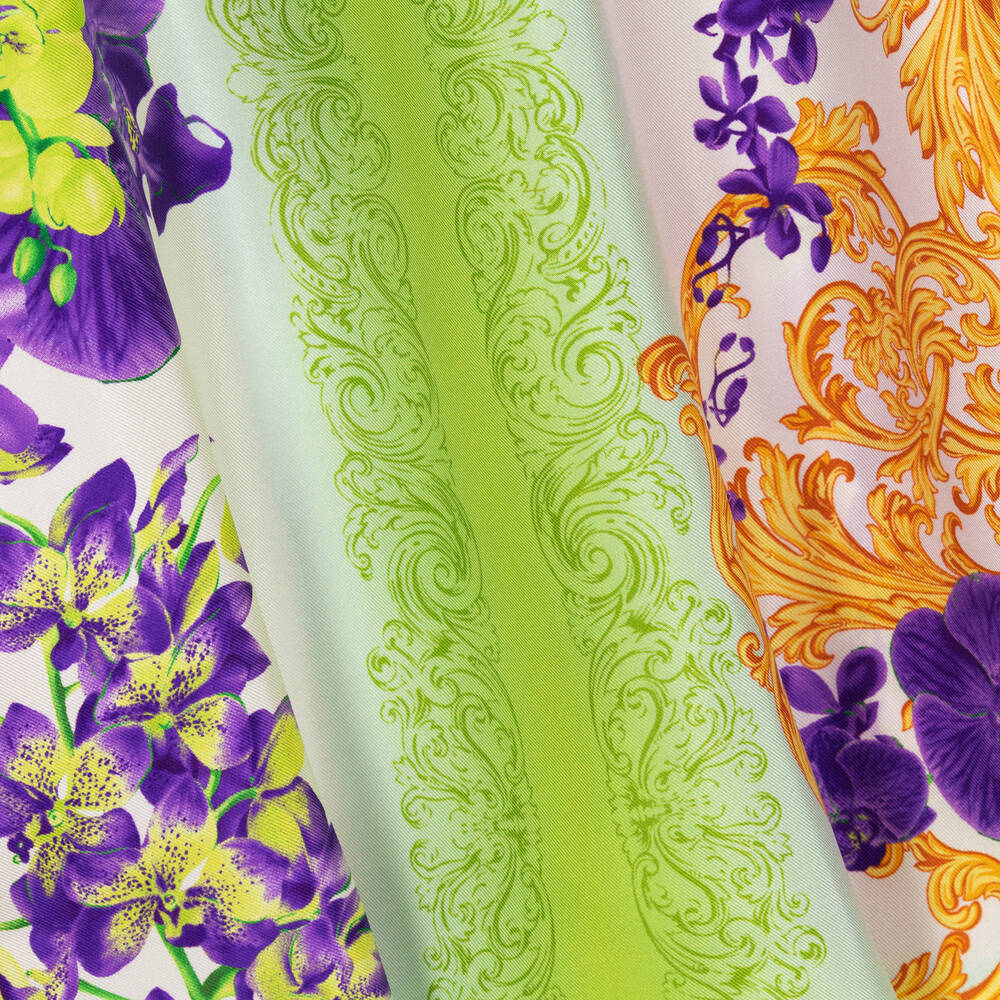 Versace-Шелковое платье с орхидеями | Childrensalon Outlet