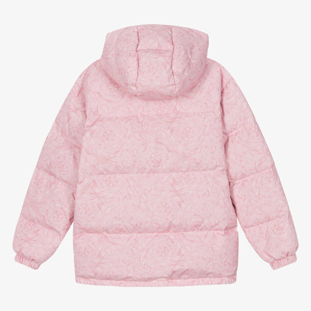 Versace-Розовый пуховик Barocco для девочек-подростков | Childrensalon Outlet