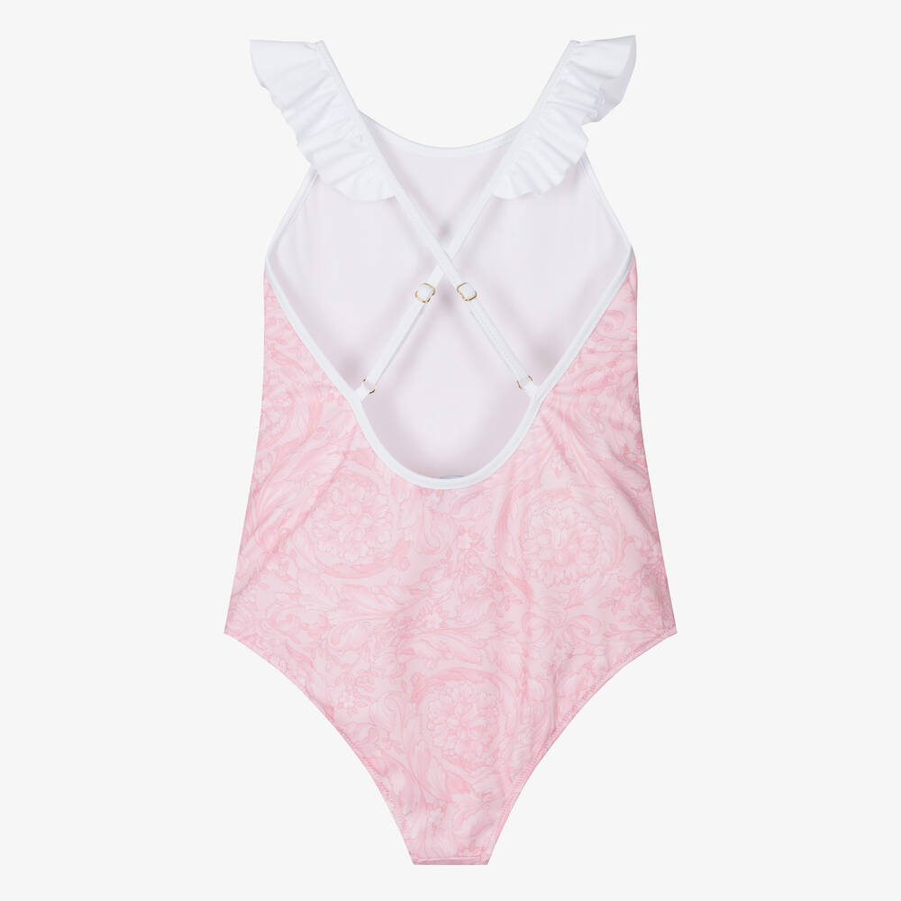 Versace Teen Girls Pink Barocco Swimsuit