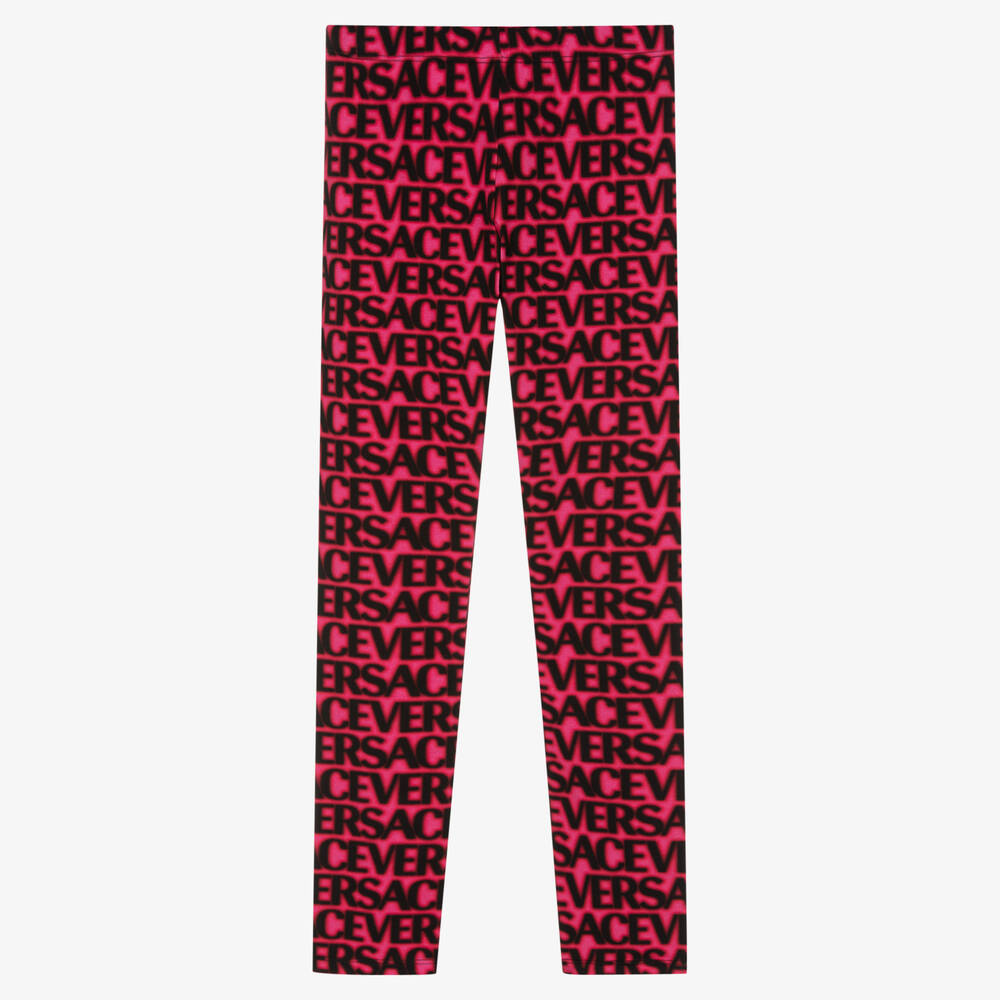 Versace - Legging rose et noir ado fille | Childrensalon