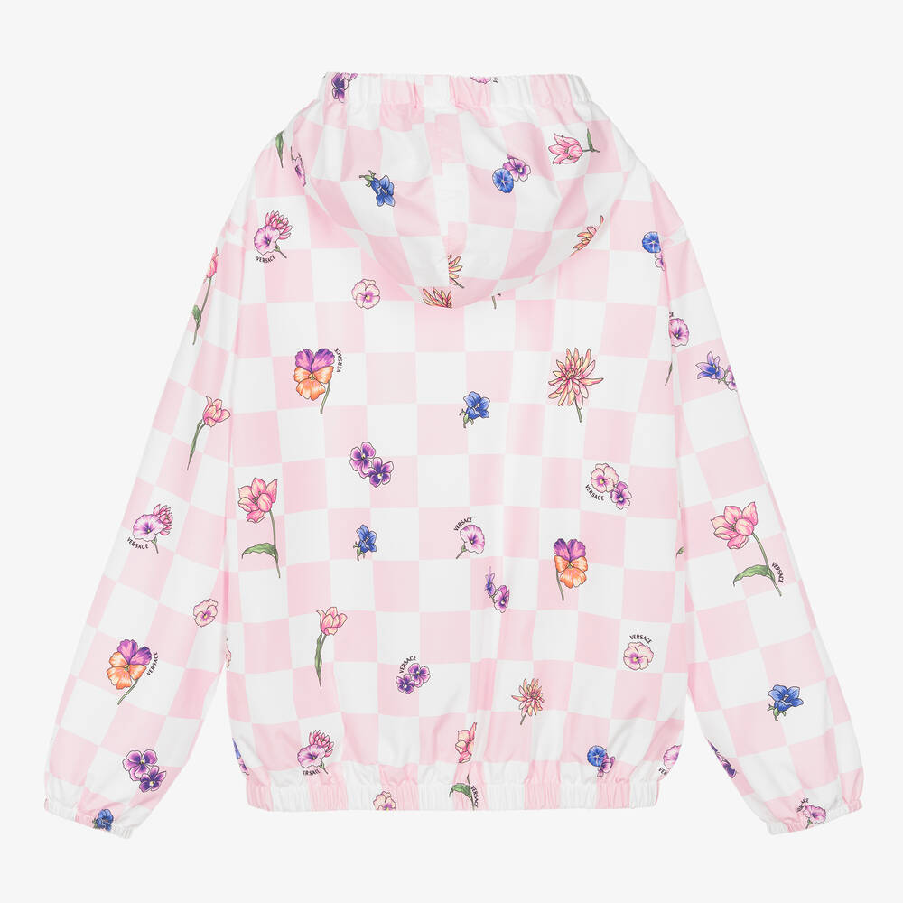 Versace-Розовая куртка в клетку для девочек-подростков | Childrensalon Outlet