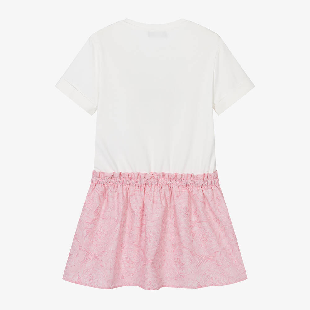Versace-Teen Girls Pink Cotton Barocco Dress | Childrensalon Outlet