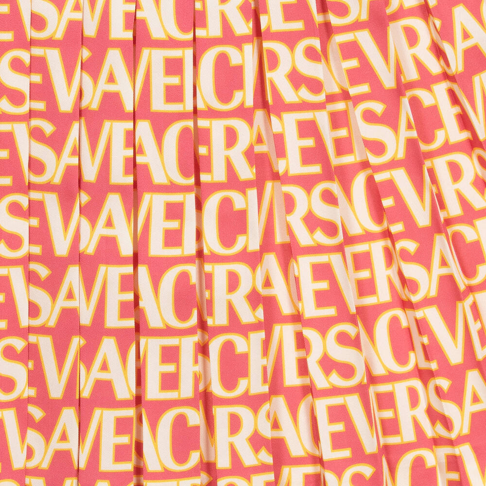 Versace-تنورة تينز بناتي تويل لون زهري وذهبي | Childrensalon Outlet