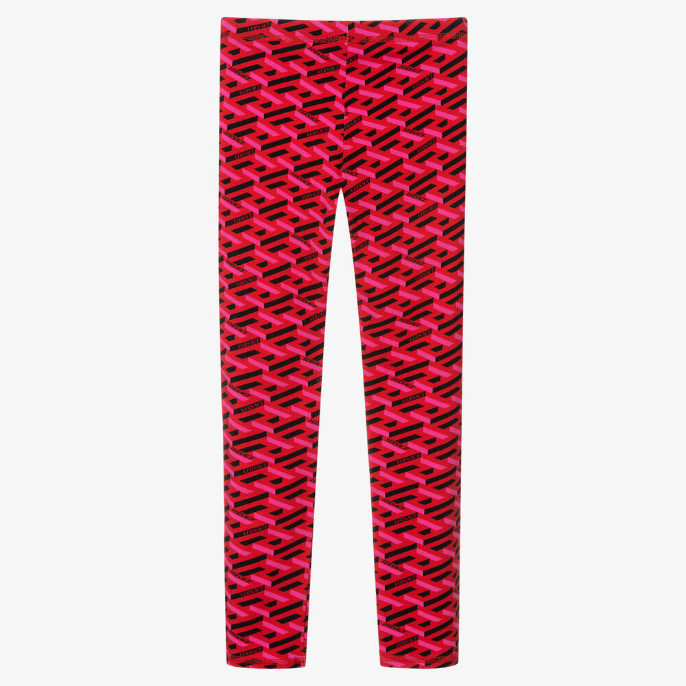 Versace-Teen Girls Pink Greca Leggings | Childrensalon Outlet