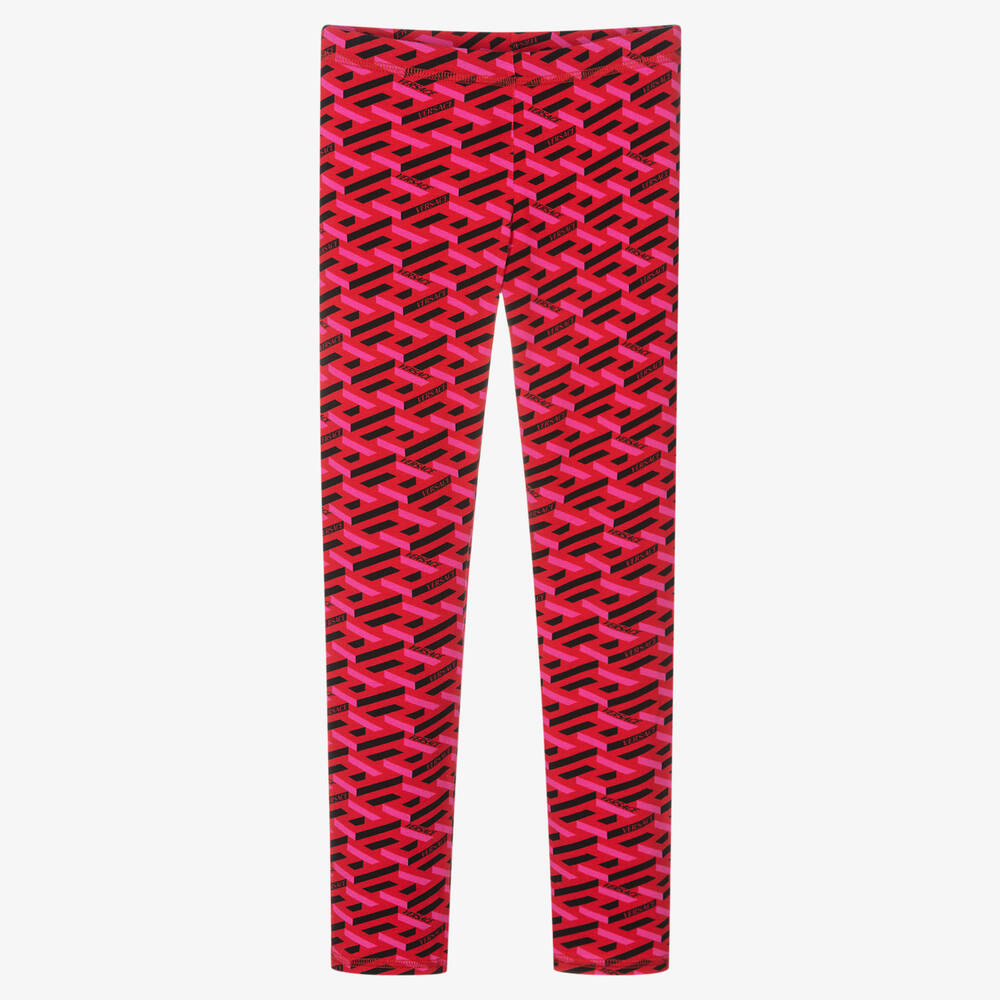 Versace-Teen Girls Pink Greca Leggings | Childrensalon Outlet
