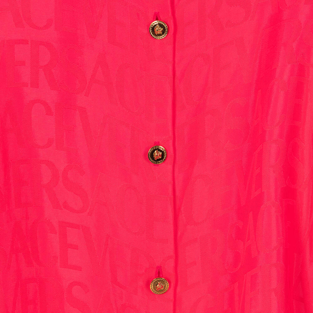 Versace-Teen Girls Pink Satin Jacquard Shirt | Childrensalon Outlet