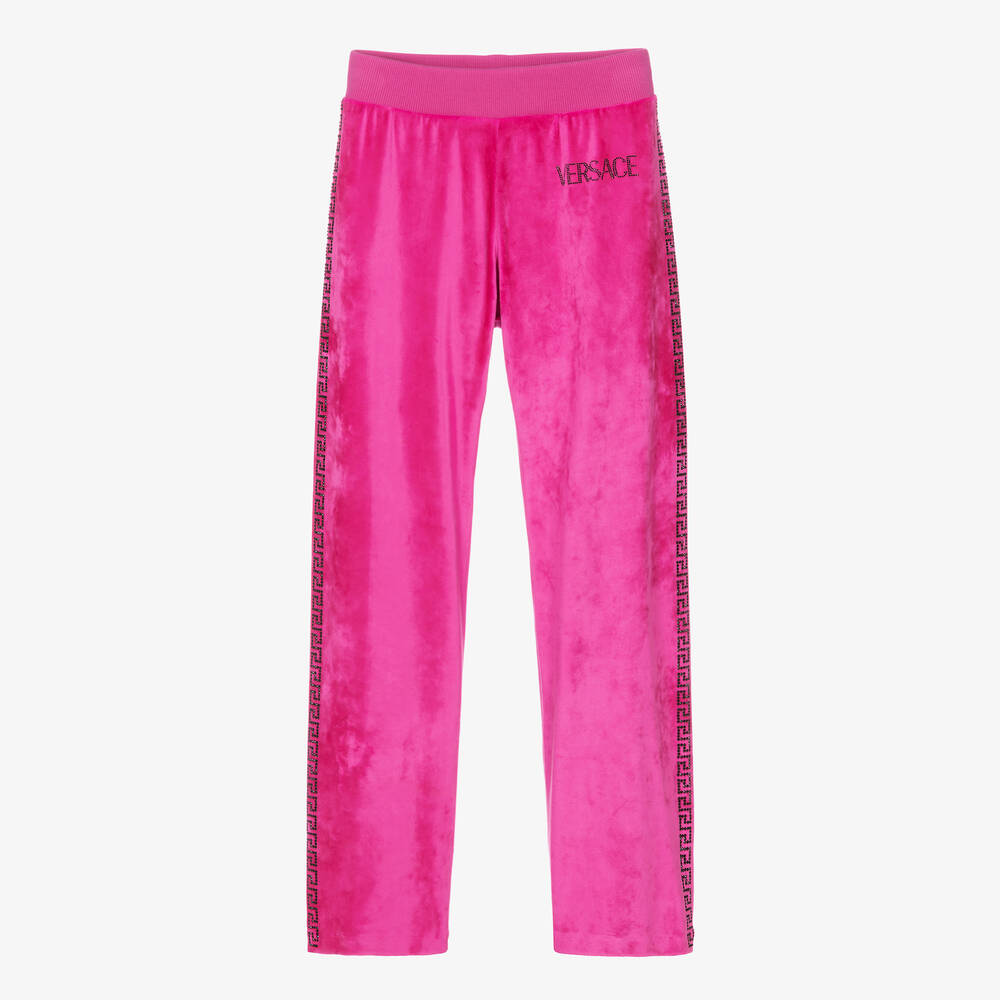 Versace-Teen Girls Pink Velour Joggers | Childrensalon Outlet
