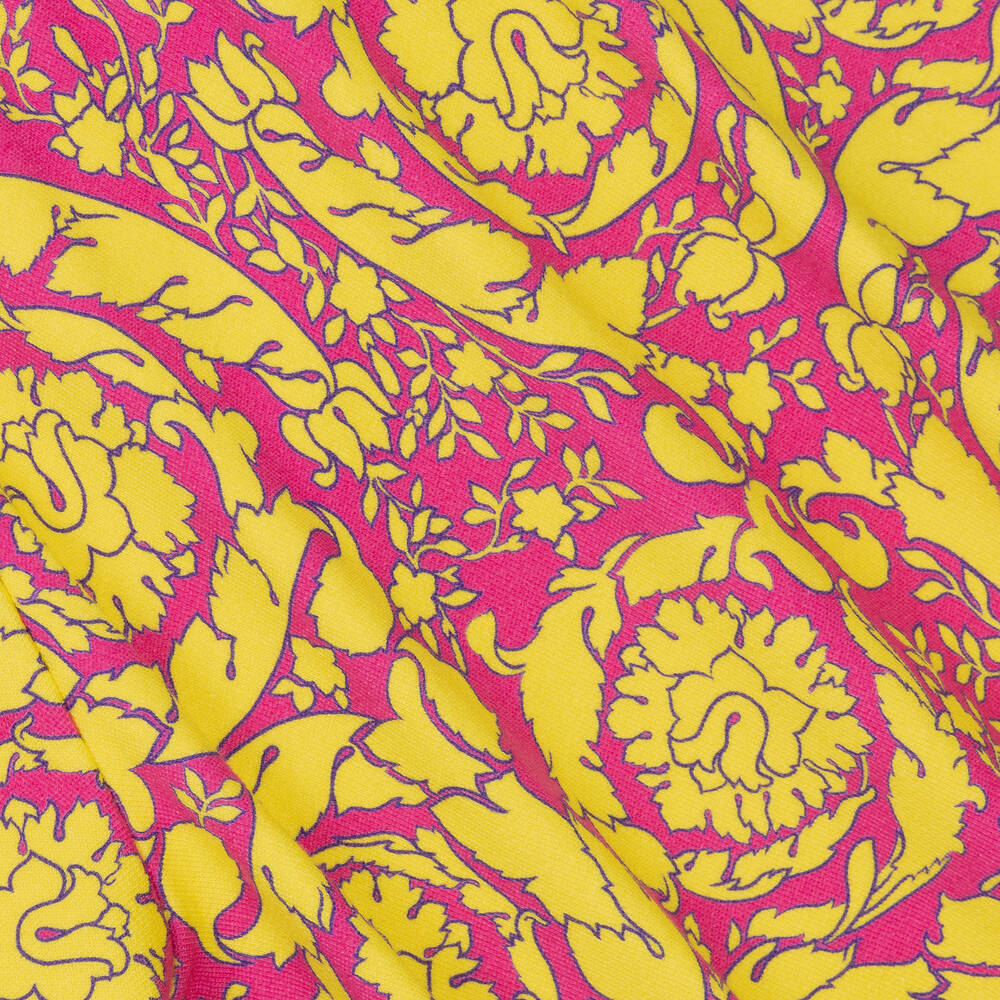 Versace-Teen Girls Pink & Yellow Baroque Shorts | Childrensalon Outlet