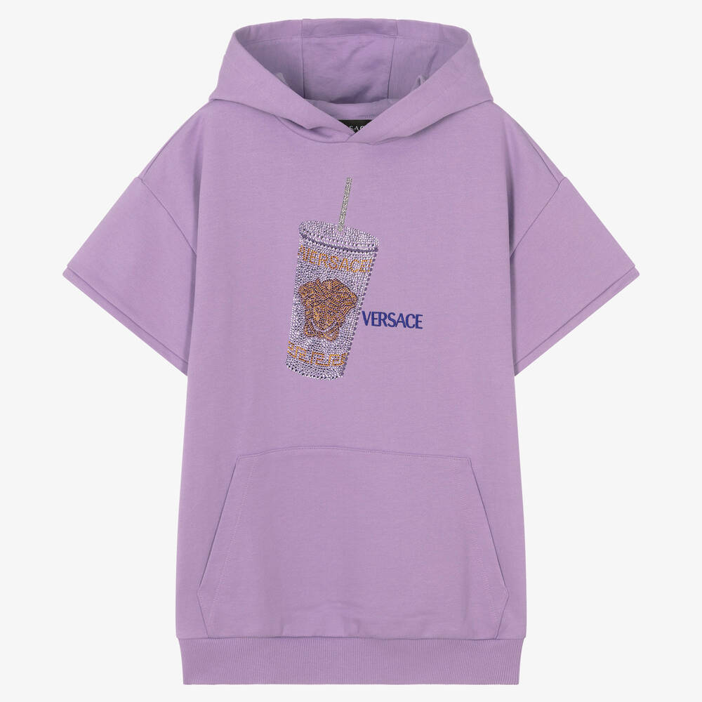 Versace - Teen Girls Purple Medusa Hoodie | Childrensalon