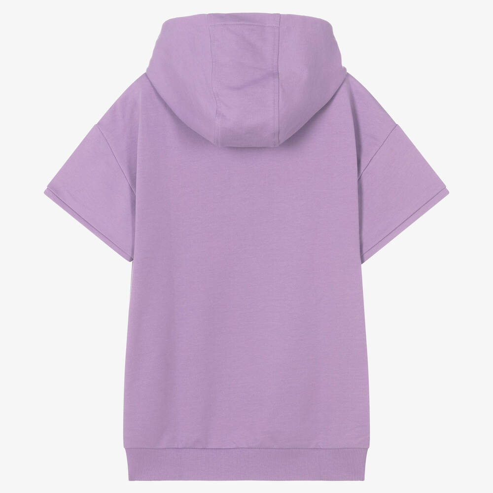 Versace-توب هودي تينز بناتي قطن لون بنفسجي | Childrensalon Outlet