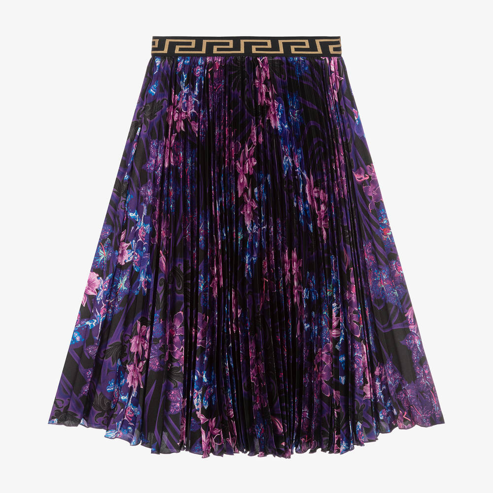Versace - Teen Girls Purple Orchid Satin Skirt | Childrensalon