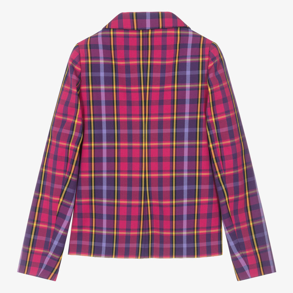 Versace - Teen Girls Purple & Pink Tartan Blazer | Childrensalon Outlet