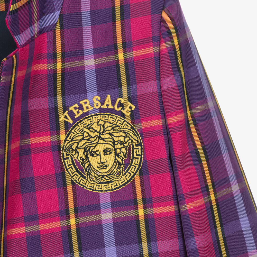 Versace-Teen Girls Purple & Pink Tartan Blazer | Childrensalon Outlet
